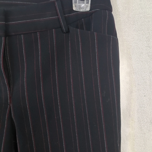 Apostrophe Pants Womens 2 black with red/white pinstripes dress pants trousers - Picture 4 of 10
